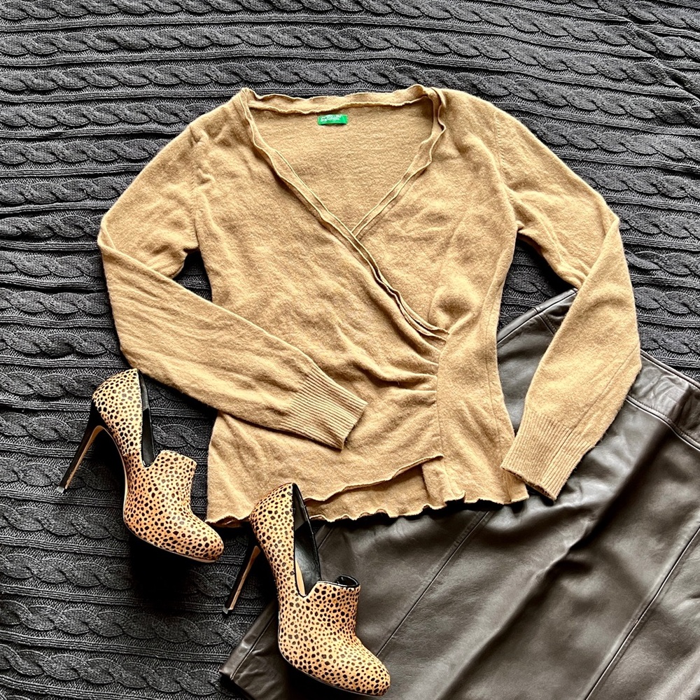 *Vintage* UNITED COLORS OF BENETTON Wool/Angora Blend Wrap Sweater